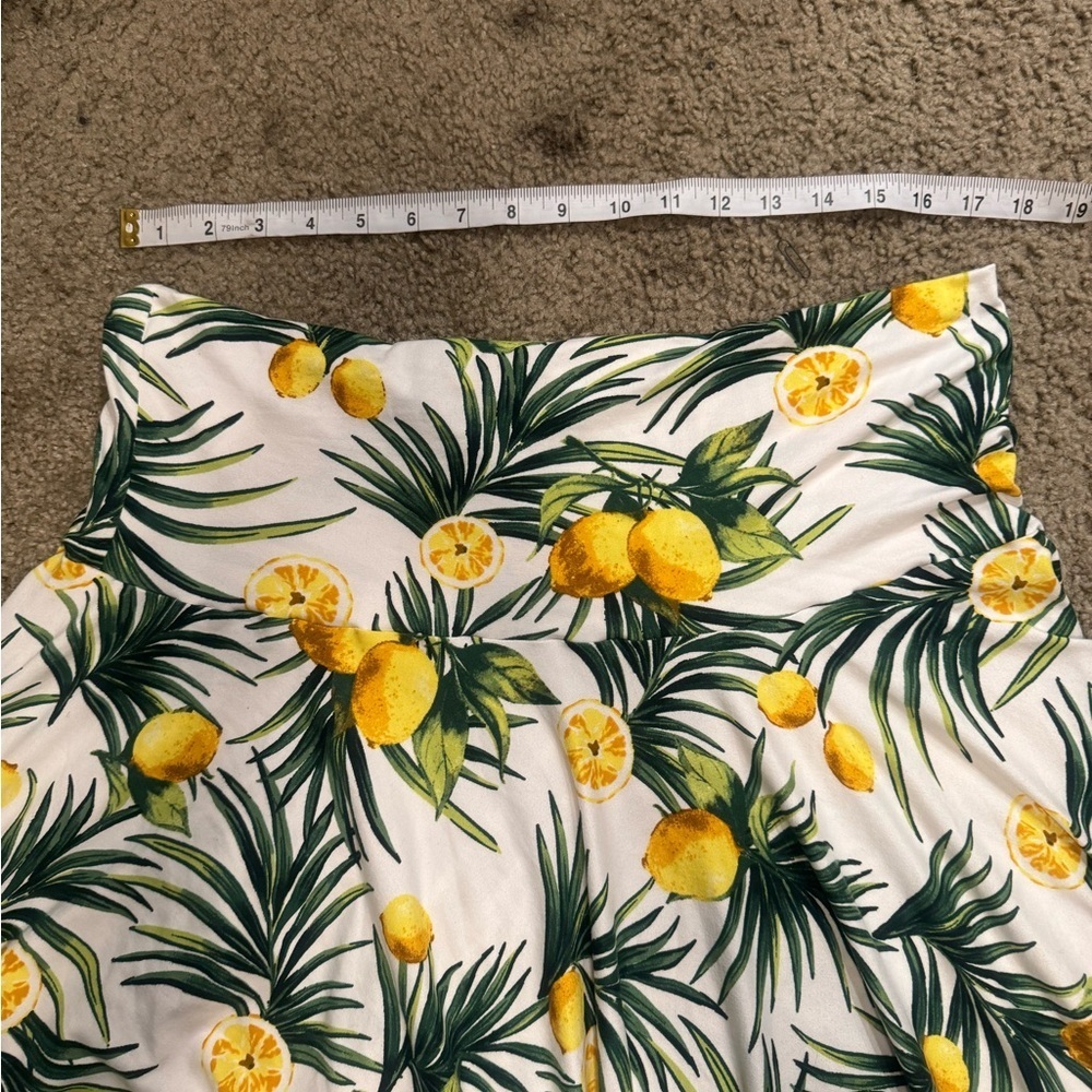Lemon Palm Resort Wear Flowy Top and Skirt Set - White Lotus-core - Picture 4 of 5